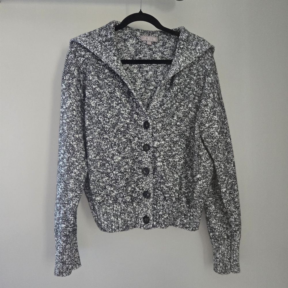J. Crew Cardigan Button Down Sweater - Black & White + FREE BEAUTY GIFT 🪷
